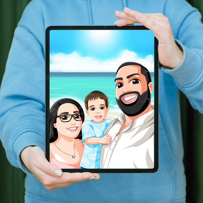 Custom Family Cartoon Portrait - Digital Art Commission