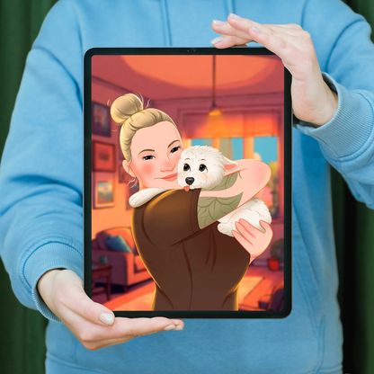 Custom Pet Cartoon Portrait - Digital Art Commission