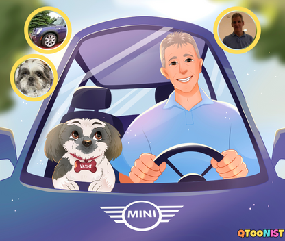 Custom Pet Cartoon Portrait - Digital Art Commission