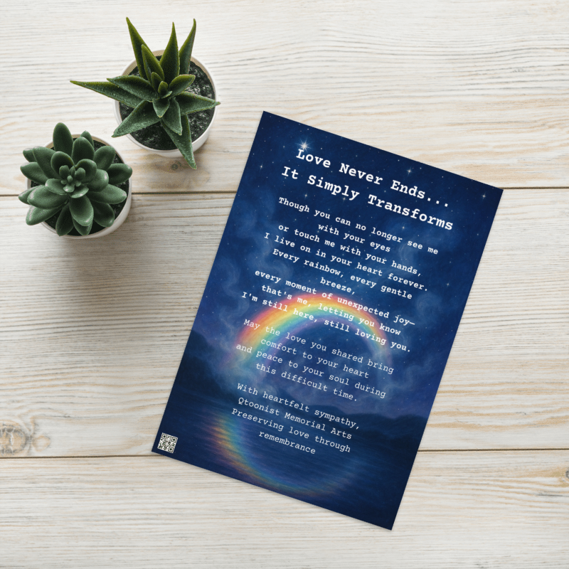 Custom Rainbow Bridge Poem Card