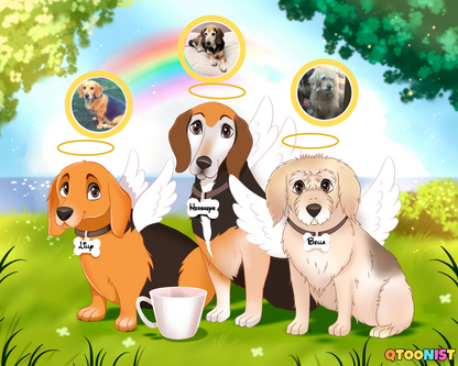 Custom Rainbow Bridge Memorial Portrait - Digital Art Commission