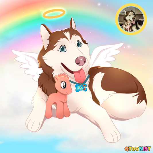 Custom Rainbow Bridge Memorial Portrait - Digital Art Commission