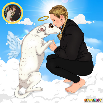 Custom Rainbow Bridge Memorial Portrait - Digital Art Commission