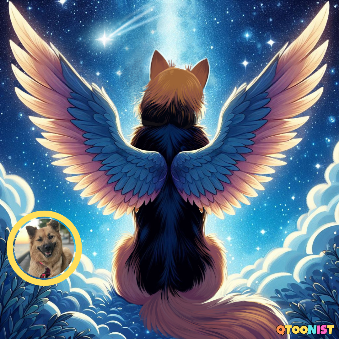 Custom Starry Angel Wings Portrait - Digital Art Commission