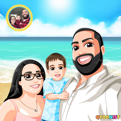 Custom Family Cartoon Portrait - Digital Art Commission