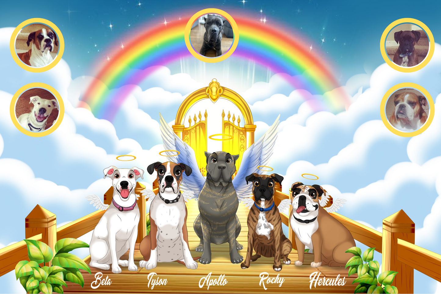 Custom Rainbow Bridge Memorial Portrait - Digital Art Commission