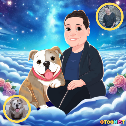 Custom Starry Angel Wings Portrait - Digital Art Commission